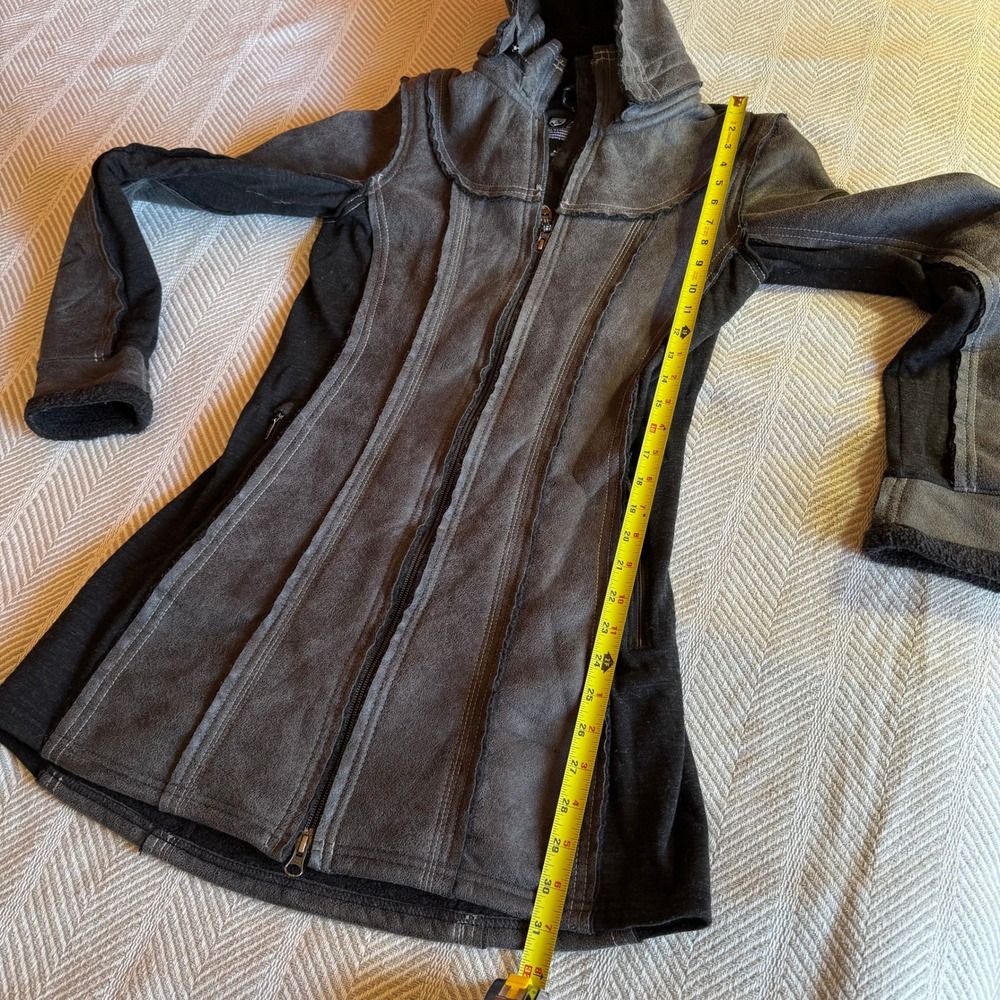 Kuhl Dani Sherpa Trench Sueded Long Jacket, Gray‎ Black, Size XS - Picture 14 of 14